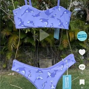Lilac Orca Print Bikini TOP only